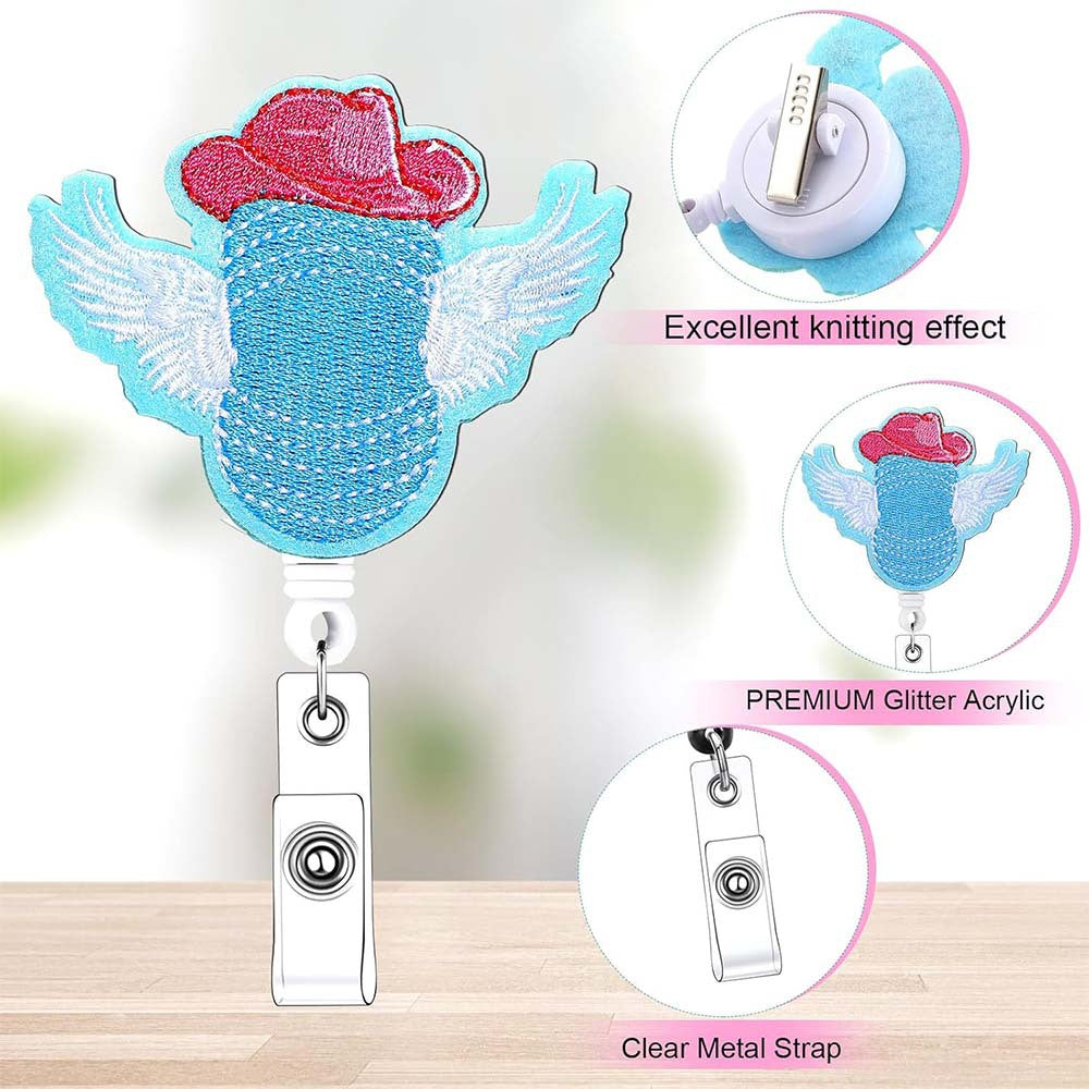 Wholesale Medical Blood Pills Felt Pattern Retractable Keychain Badge Reels ACC-KC-ChiHai018