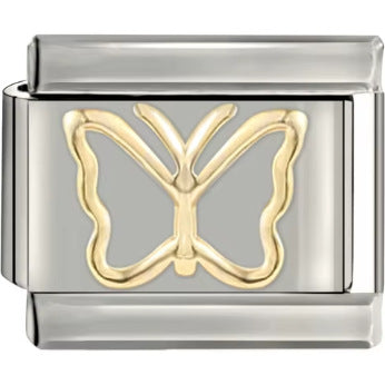 Wholesale Italian Charm Bracelet 9mm DIY Splicing Removable Purple Blue Butterfly Stainless Steel Composable Bracelet