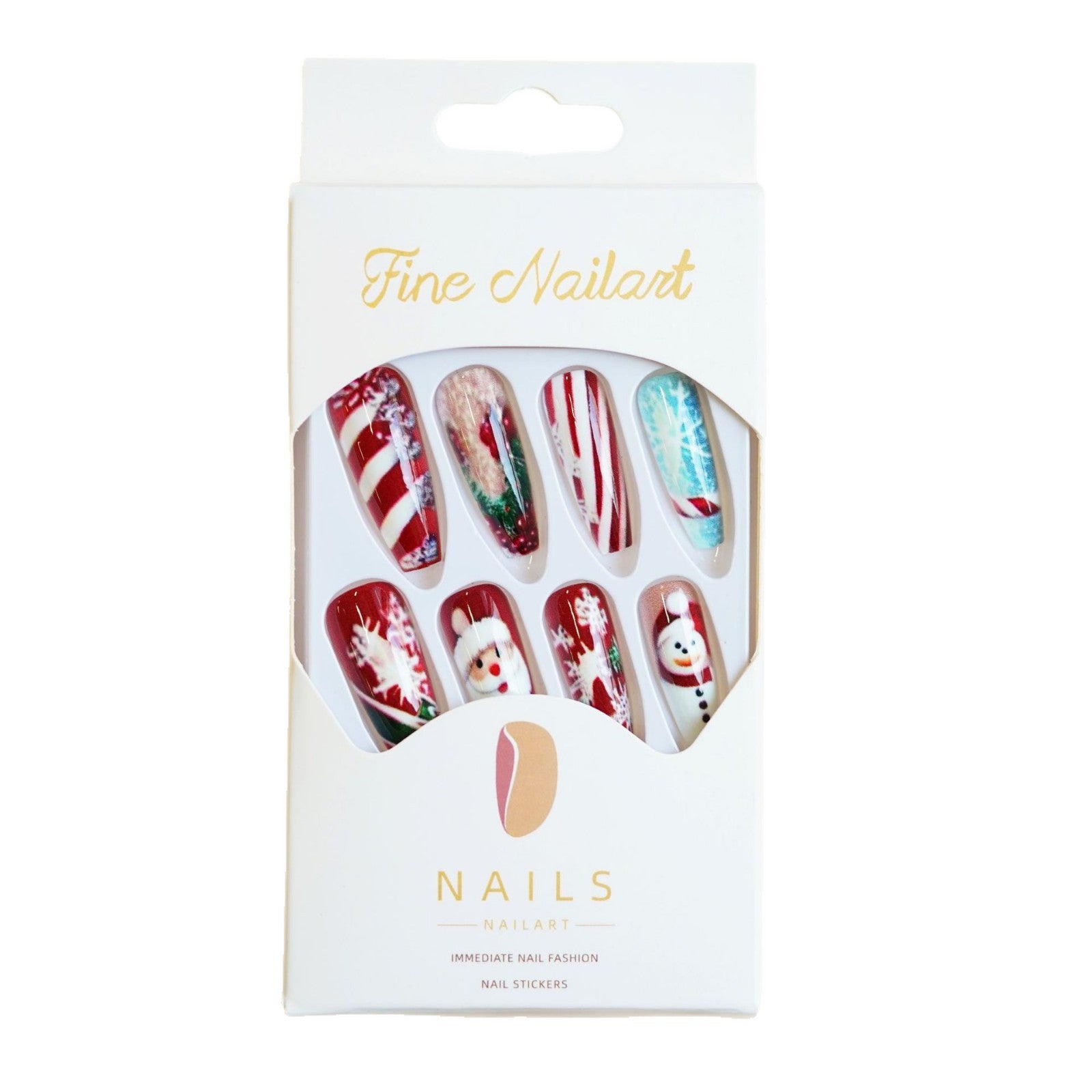 Wholesale 24 Pieces/ box Christmas Snowflake  Nails Kits Nail Stickers