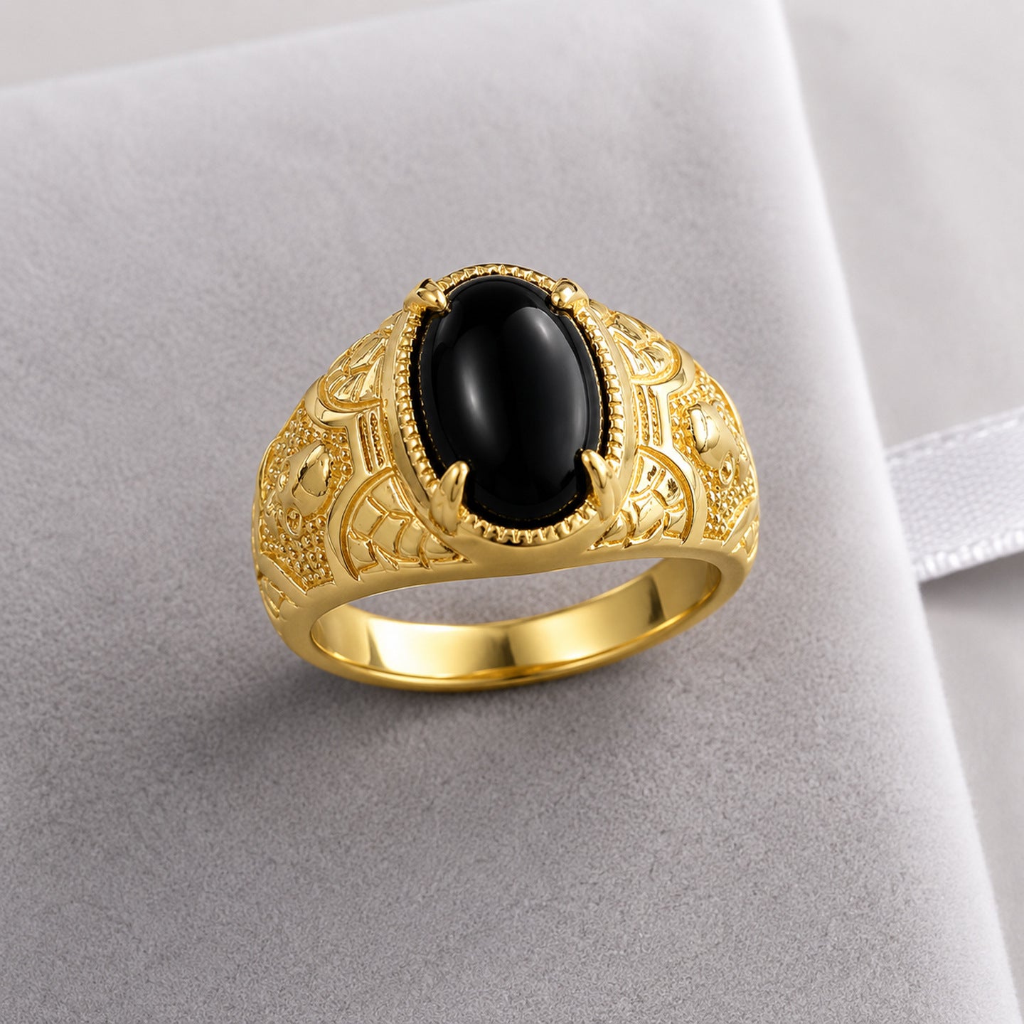 Wholesale Skull Design Copper Gold-Plated Ring,  Vintage Carved Men' s Jewelry Accessory,  Gift Boutique Resale