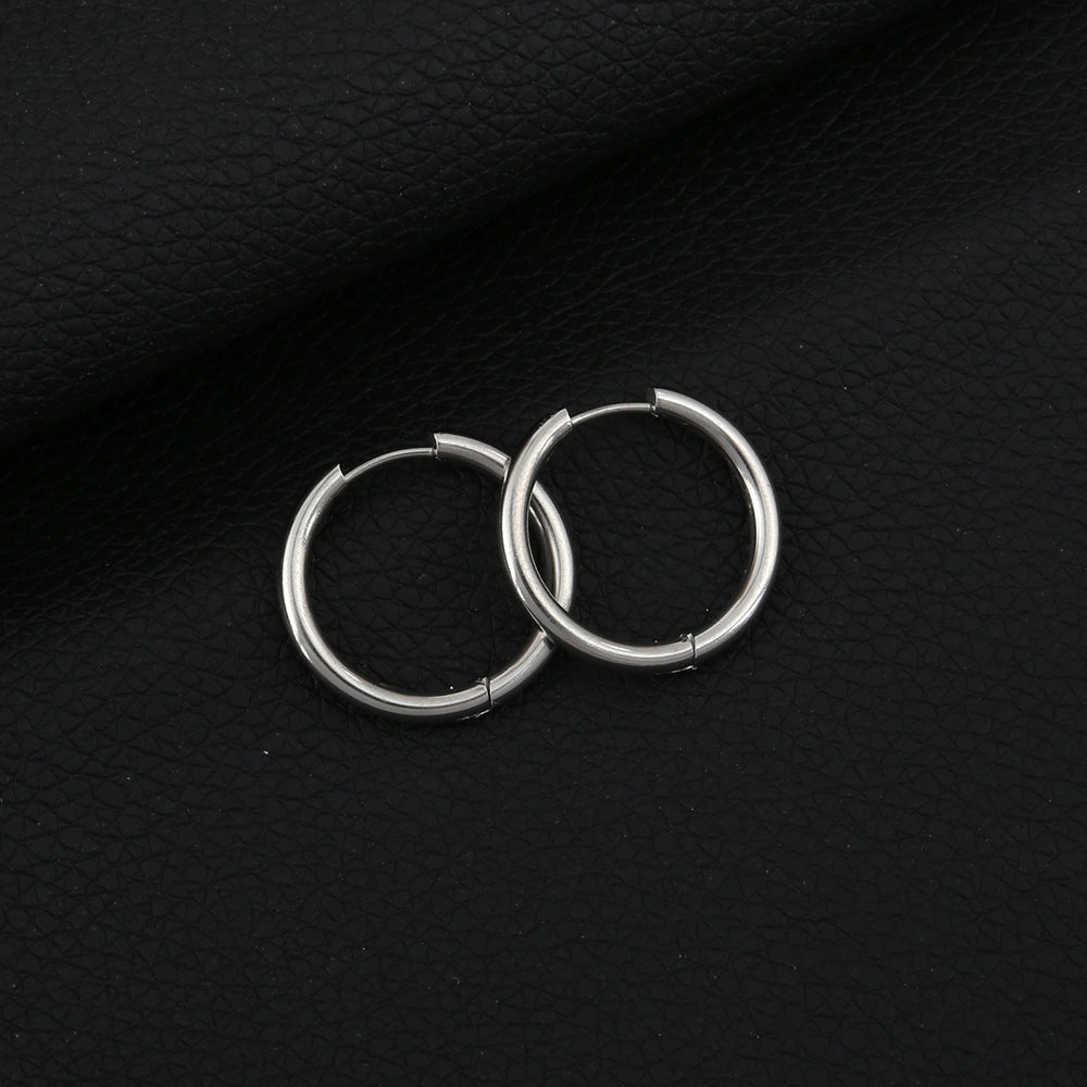 Wholesale Minimalist Stainless Steel Round Hoop Earrings Stylish Unisex Chic Fashion Jewelry Accessory for Everyday Wear