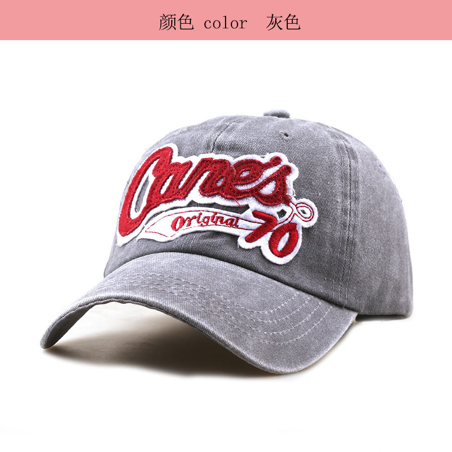 Wholesale Stylish English Letter Baseball Cap Black Dome Short Brim Sun Protection Hat for Outdoor Sports
