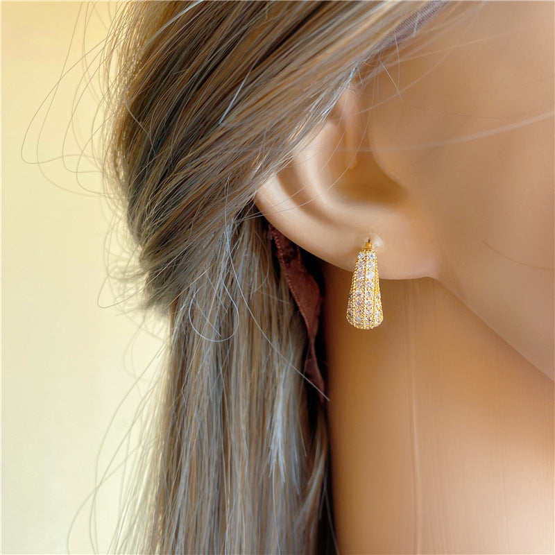 Wholesale Zircon plating creative earrings copper earrings