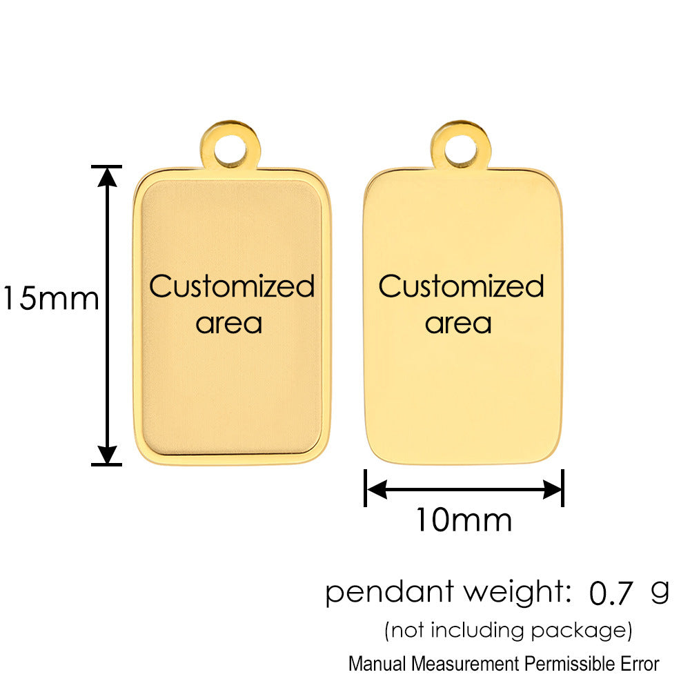 Wholesale Stainless Steel Laser Engraved Square Pendant Bracelet Fashion Accessory for Everyday or Gift