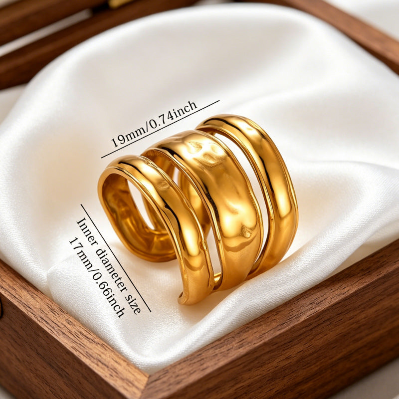 Wholesale Titanium Steel Vacuum Plated Stackable Rings Stylish Jewelry Accessory for Resale or Gift