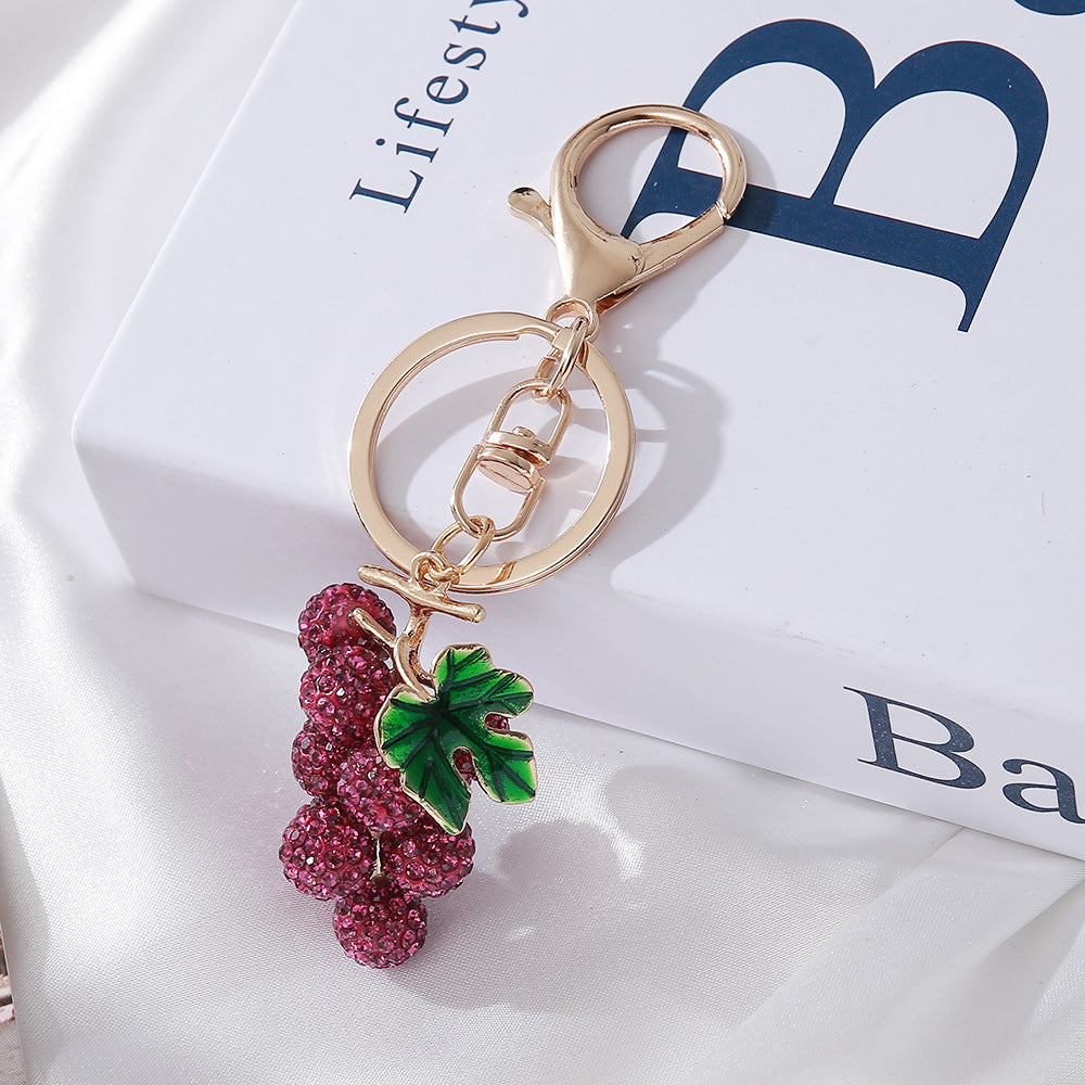 Wholesale Stylish Grape Shaped Clay Keychain Cute Car Key Bag Charm Fashion Accessory