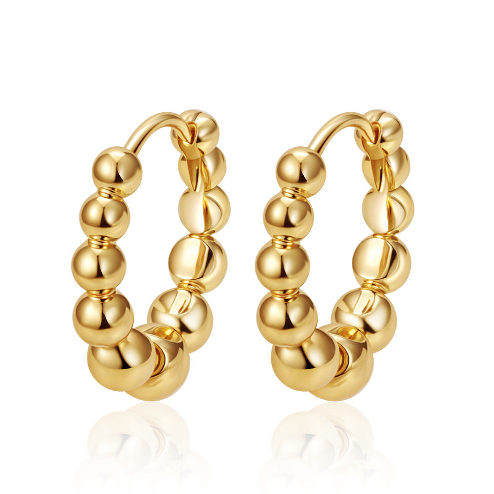 Wholesale Stainless steel earrings with zircon settings