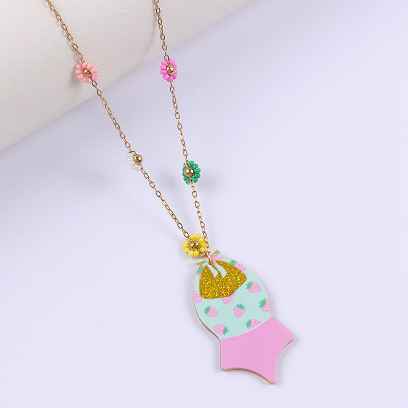 Wholesale Dopamine stainless steel acrylic necklace jewelry