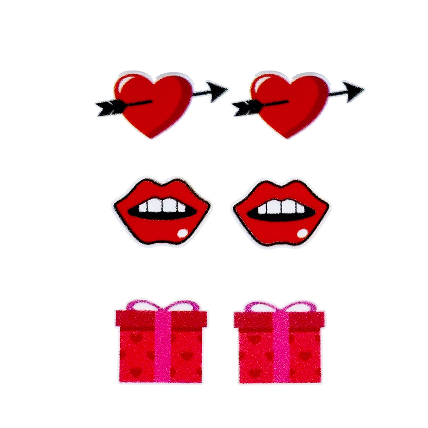 Wholesale Wooden Love Heart Cartoon Cupid Romantic Valentine's Day Earrings