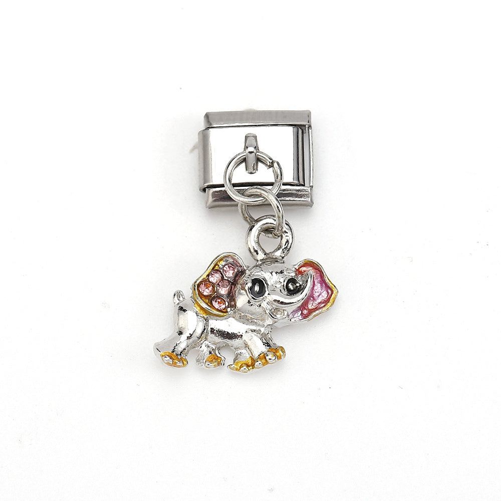 Wholesale 5pcs Italian Charm Bracelet 9mm DIY Splicing Colorful Pendant Stainless Steel Composable Bracelet