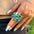 Wholesale  Retro Inlaid Geometric Ring Open Ring