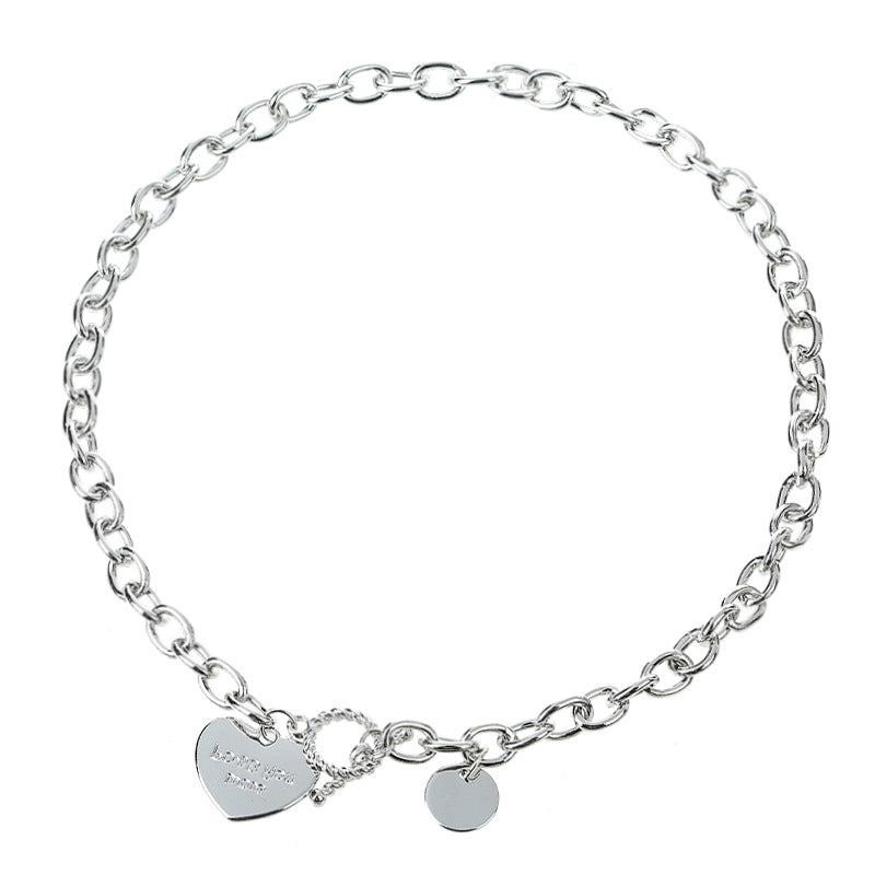Wholesale Titanium Steel Non-fading Necklace Love Clavicle Chain Heart Necklace ACC-NE-Meihun007