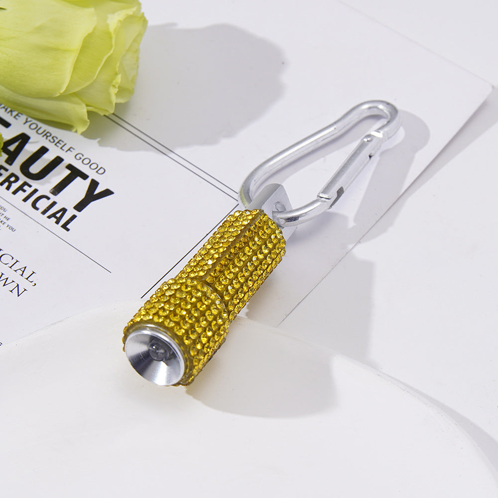Wholesale New LED Fashion Diamond Mini Flashlight Carabiner Mini Emergency Flashlight Keychain Pendant ACC-KC-ZhiYa008