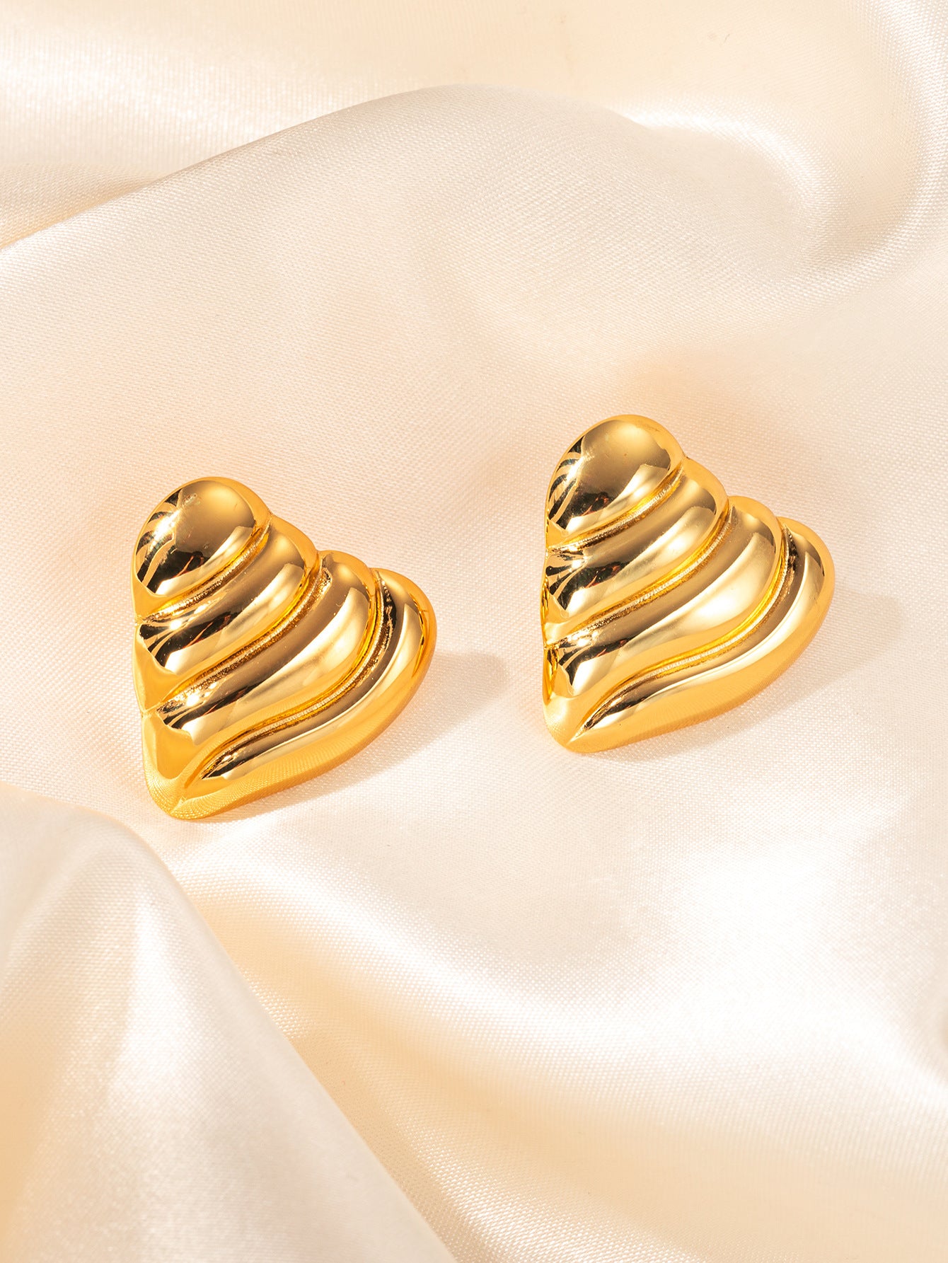 Wholesale Vintage Titanium Steel Wrinkle Texture Earrings