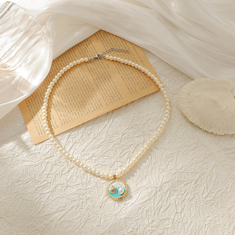 Wholesale Pearl Conch Coconut Shell Necklace