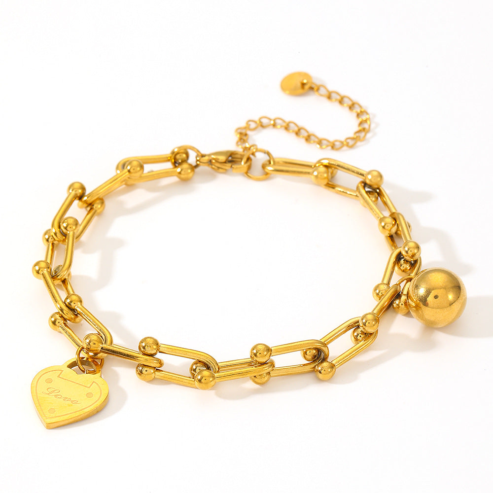 Wholesale Titanium Steel Bracelets Heart Bracelets