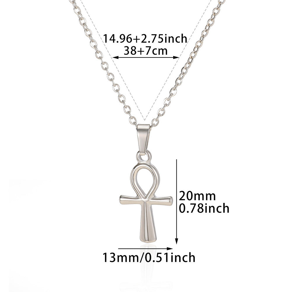 Wholesale Stainless steel embossed cross necklace