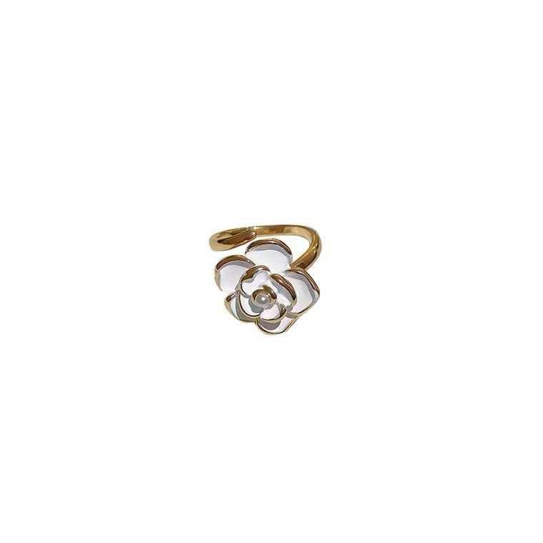 Wholesale Camellia French Style Ring,  Alloy Electroplated Vintage Design for Women Fashion Accessory
