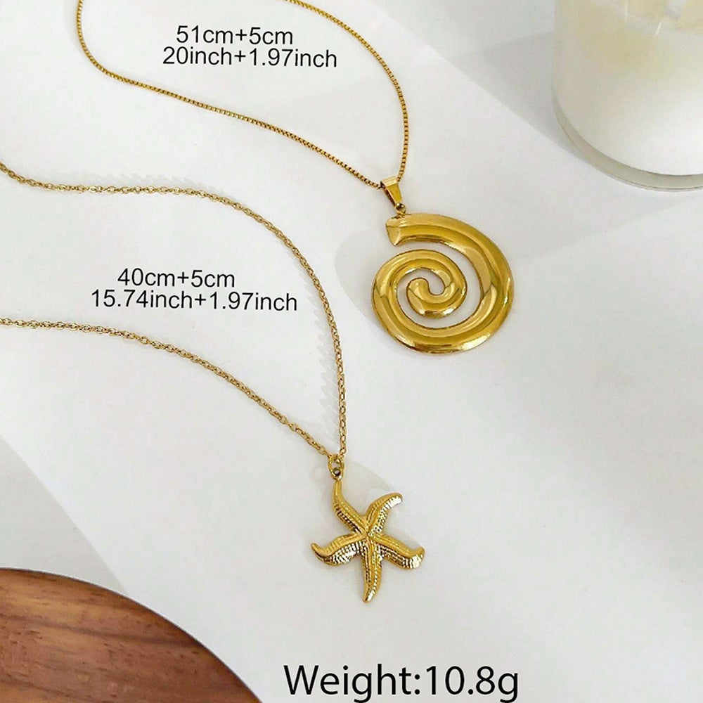 Wholesale Trendy Starfish Pendant Necklace Stainless Steel Fashion Layering Jewelry Gift For Resale