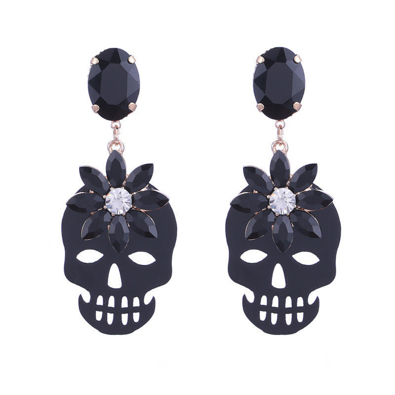Wholesale Rhinestone Skull Earrings for Women – Trendy Fashion Accessory Gift Idea