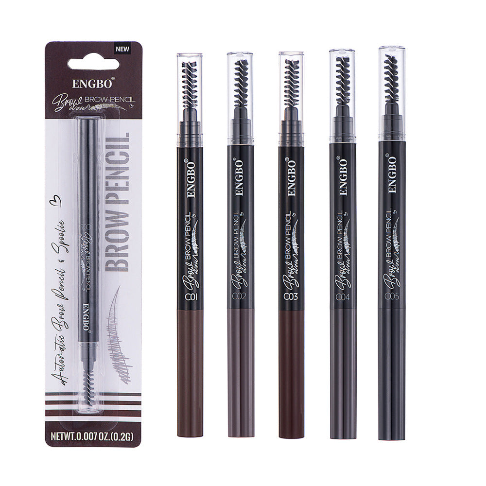 Wholesale double-headed eyebrow pencil with built-in eyebrow brush