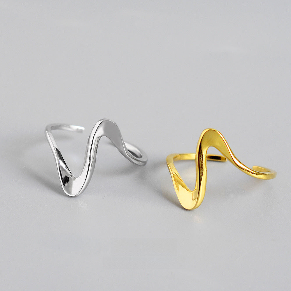 Wholesale s925 sterling silver wave pattern ring