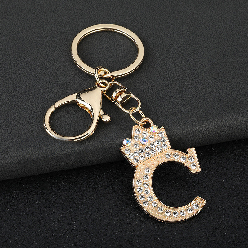Wholesale  English letters encrusted diamond keychain