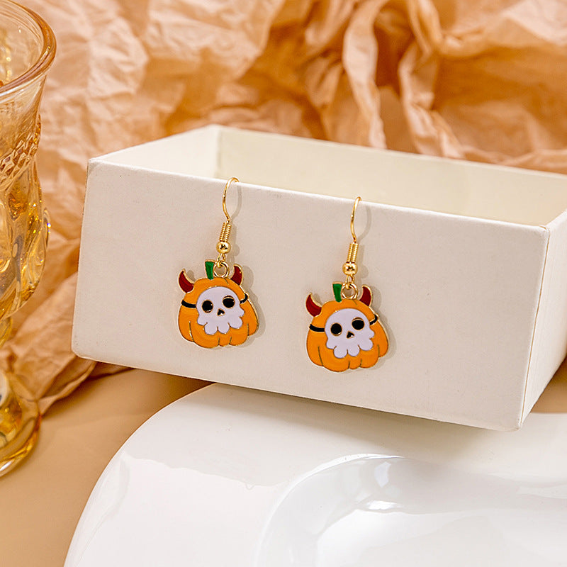 Wholesale Alloy  Bat Pumpkin Earrings