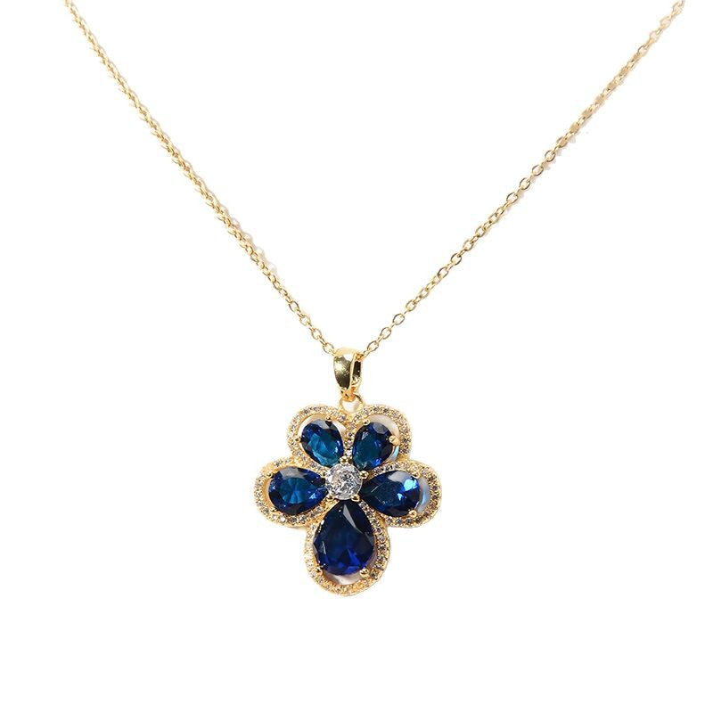 Wholesale Rhinestone Flower Long Necklace Accessories