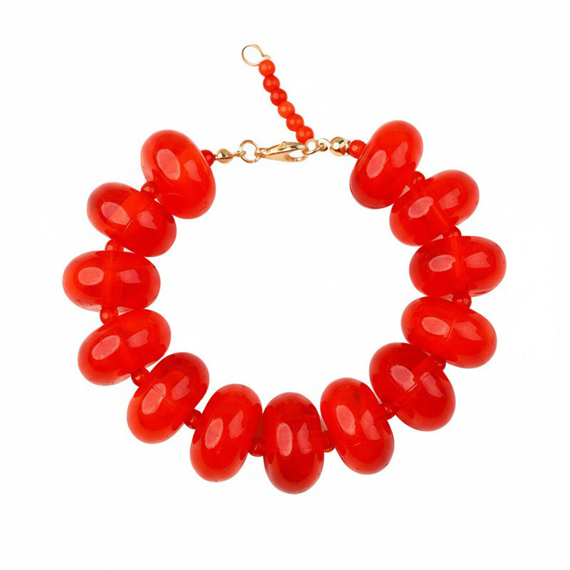 Wholesale Acrylic Colorful Gradient Beaded Bracelet Bohemian Handmade Jewelry Accessory