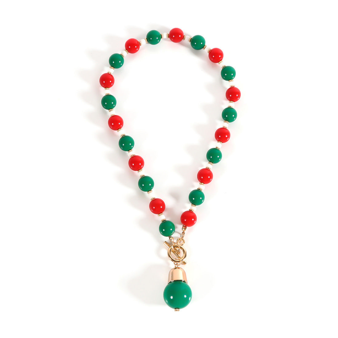 Wholesale Christmas Necklace  Chain Red Green White Beaded Necklaces
