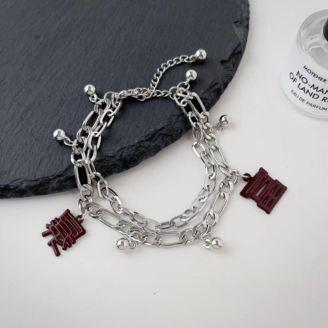 Wholesale Dark Double Layer Distressed Bracelet Layered Bracelet Set ACC-BT-Tongs002