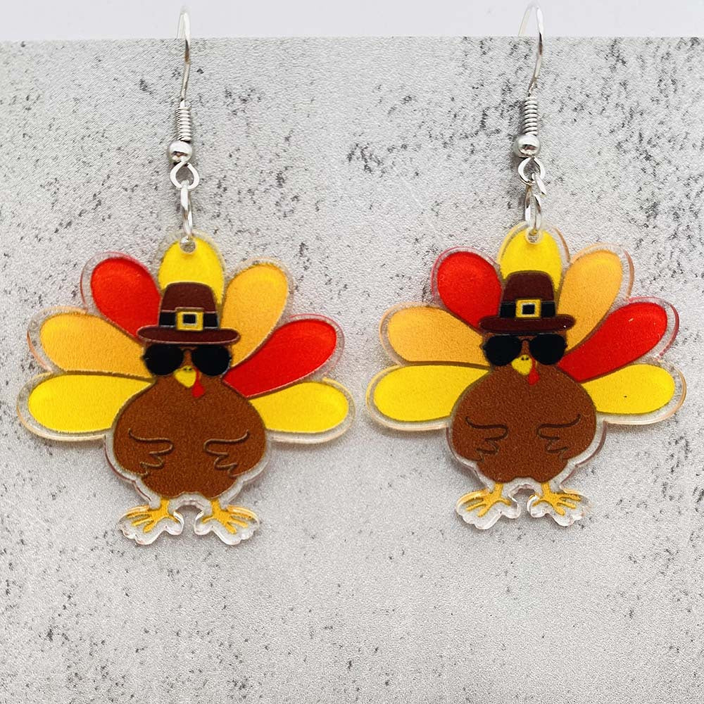 Wholesale Thanksgiving Turkey Acrylic Earrings ACC-ES-ChenY057