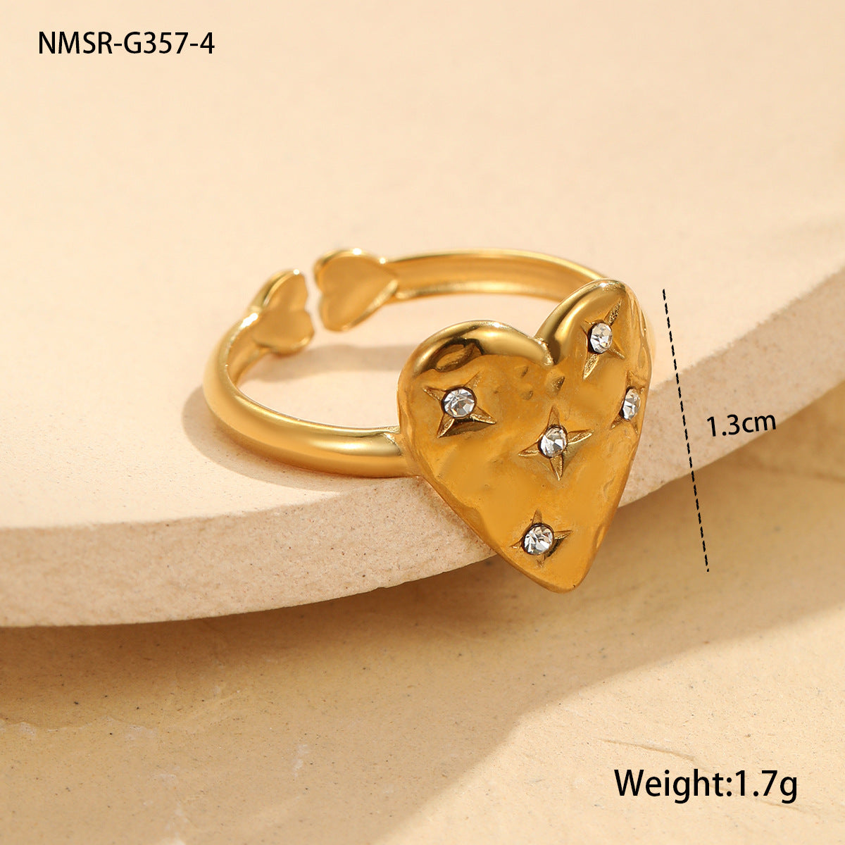 Wholesale  Light Luxury Fashion Texture Adjustable Ring Stainless Steel 18k Gold Plated Rings