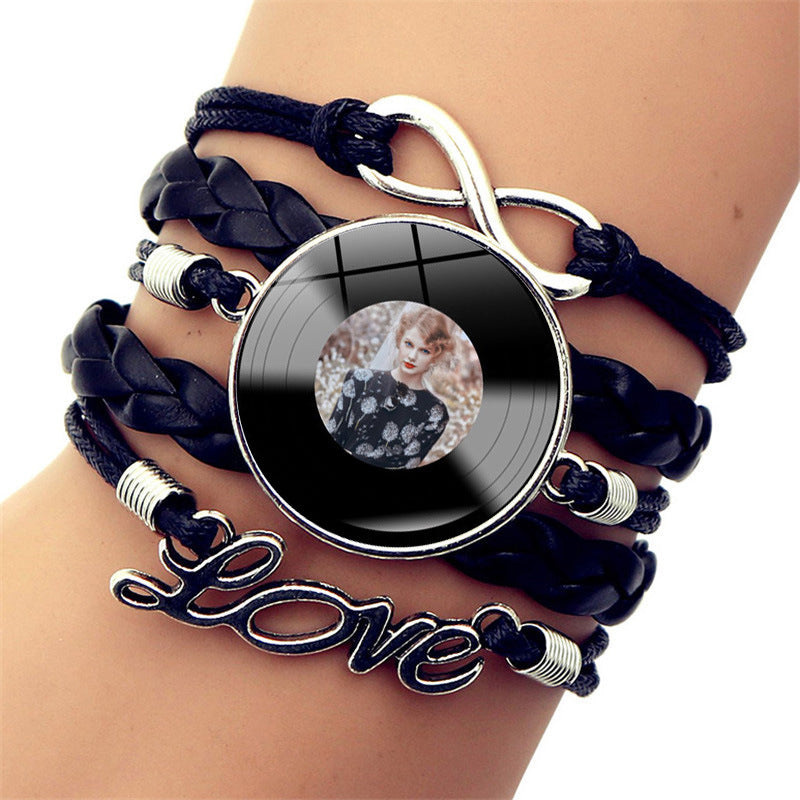 Wholesale Celebrity Style Vinyl Record Leather Bracelet ACC-BT-JiaYun006