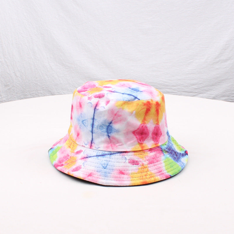 Wholesale Double-sided tie-dyed fisherman hat  3D color printing  hat