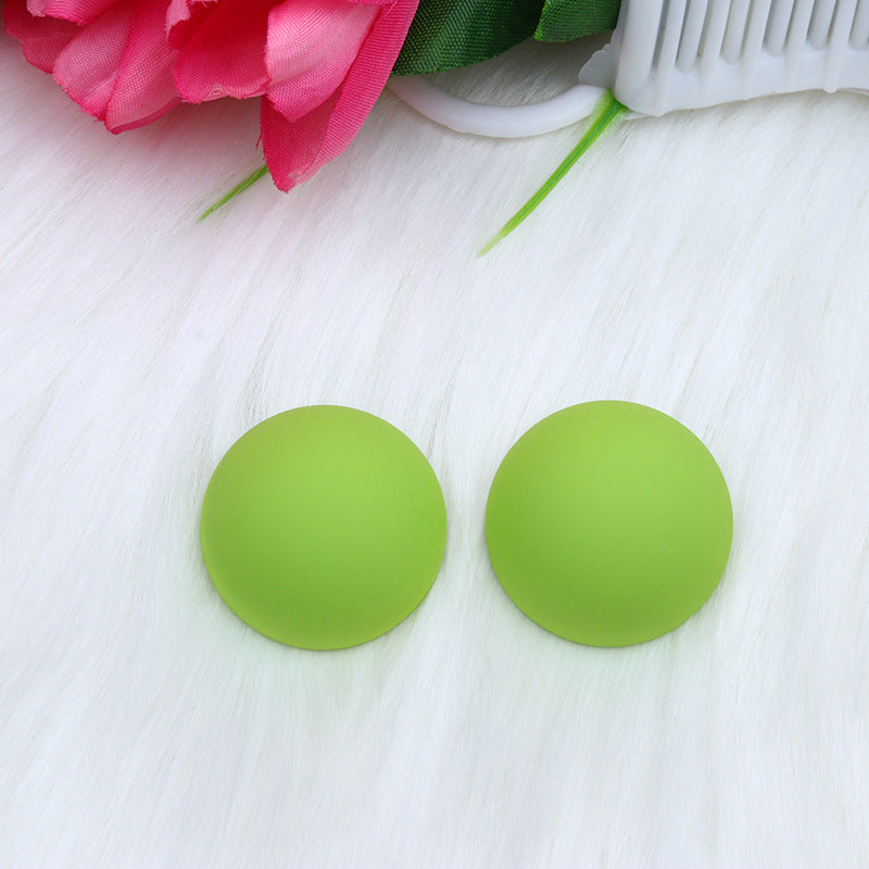 Wholesale 12 Color Round Circle Stereo Spray Paint Earrings