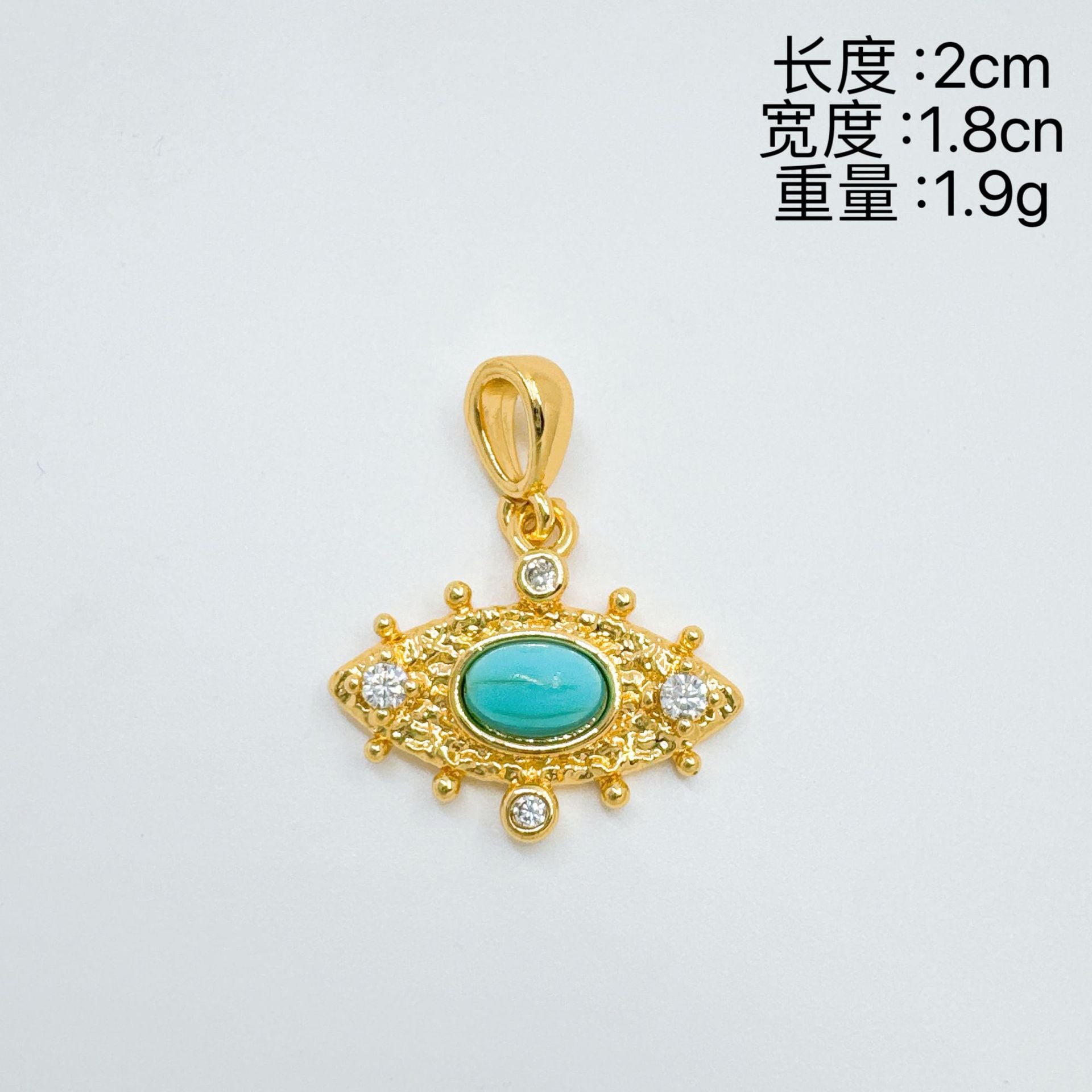 Wholesale Retro Geometric Evil Eye Pendant Necklace Copper Zircon Gold Plated DIY Jewelry Making Accessory Trendy Gift