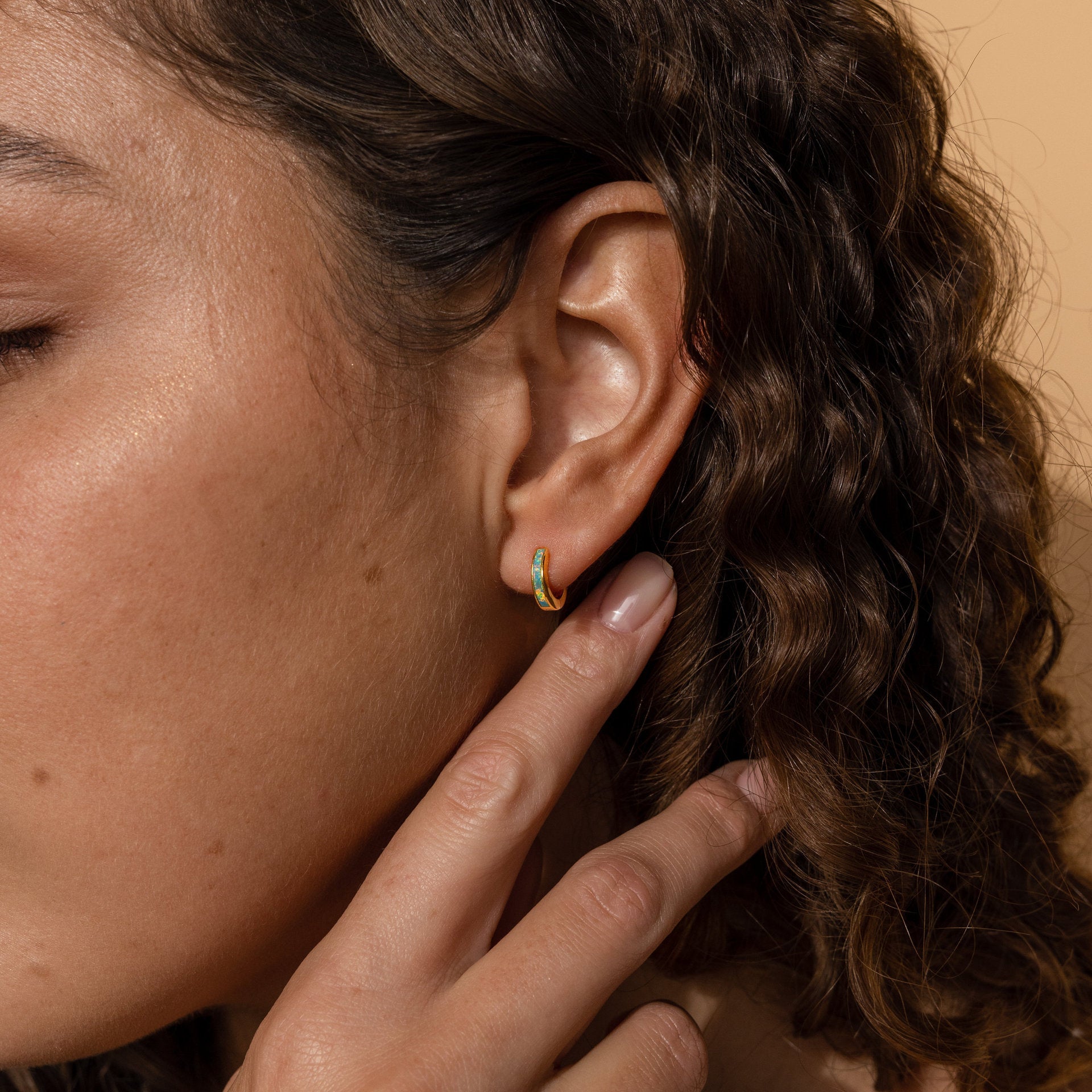 Wholesale Copper Plated Real Gold Round Earrings