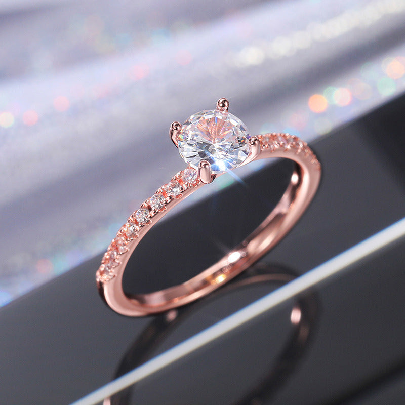 Wholesale Zircon Engagement Wedding Copper Plated White Gold Ring ACC-RS-Caos003