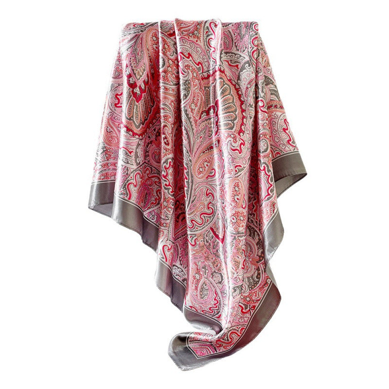 Wholesale Satin Versatile Shawl Classic Paisley Scarf 90cm Turban