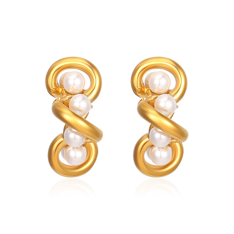 Wholesale Stainless steel pearl earrings