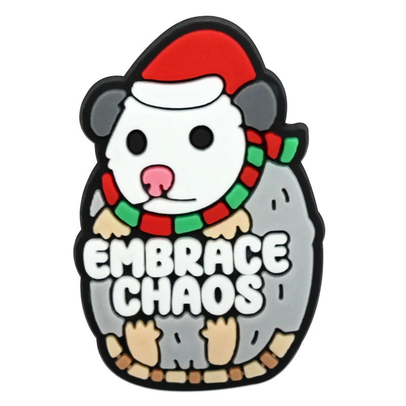 Wholesale  Random 100pcs Christmas animal-themed PVC Soft Rubber Shoe Buckle Decoration