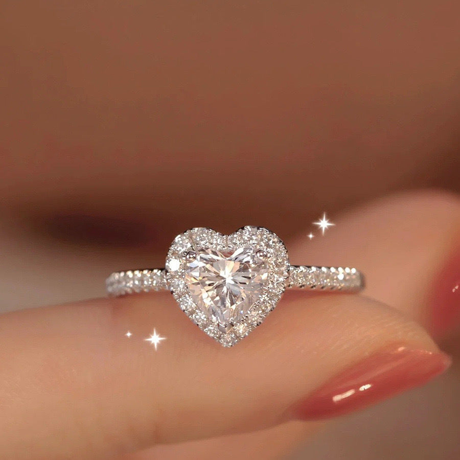 Wholesale Korean Style Pink Love Simulated Diamond Ring,  Fashion Jewelry Accessory for Party Gift Boutique