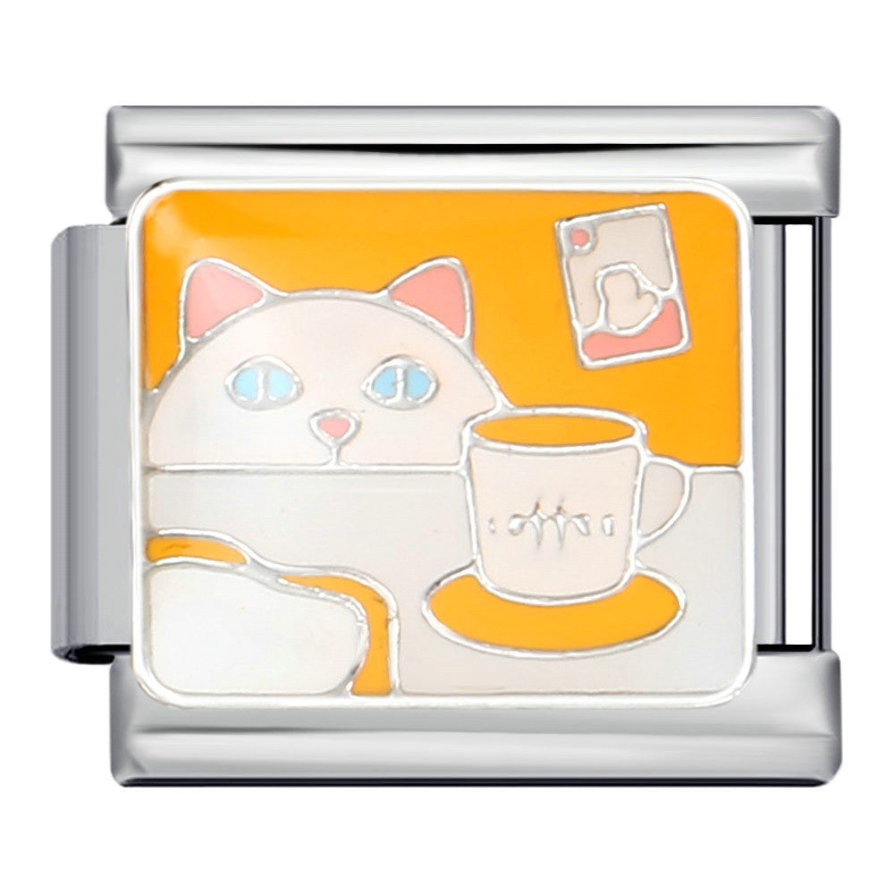 Wholesale titanium steel welding oil drop bracelet cartoon DIY Italian module Charms