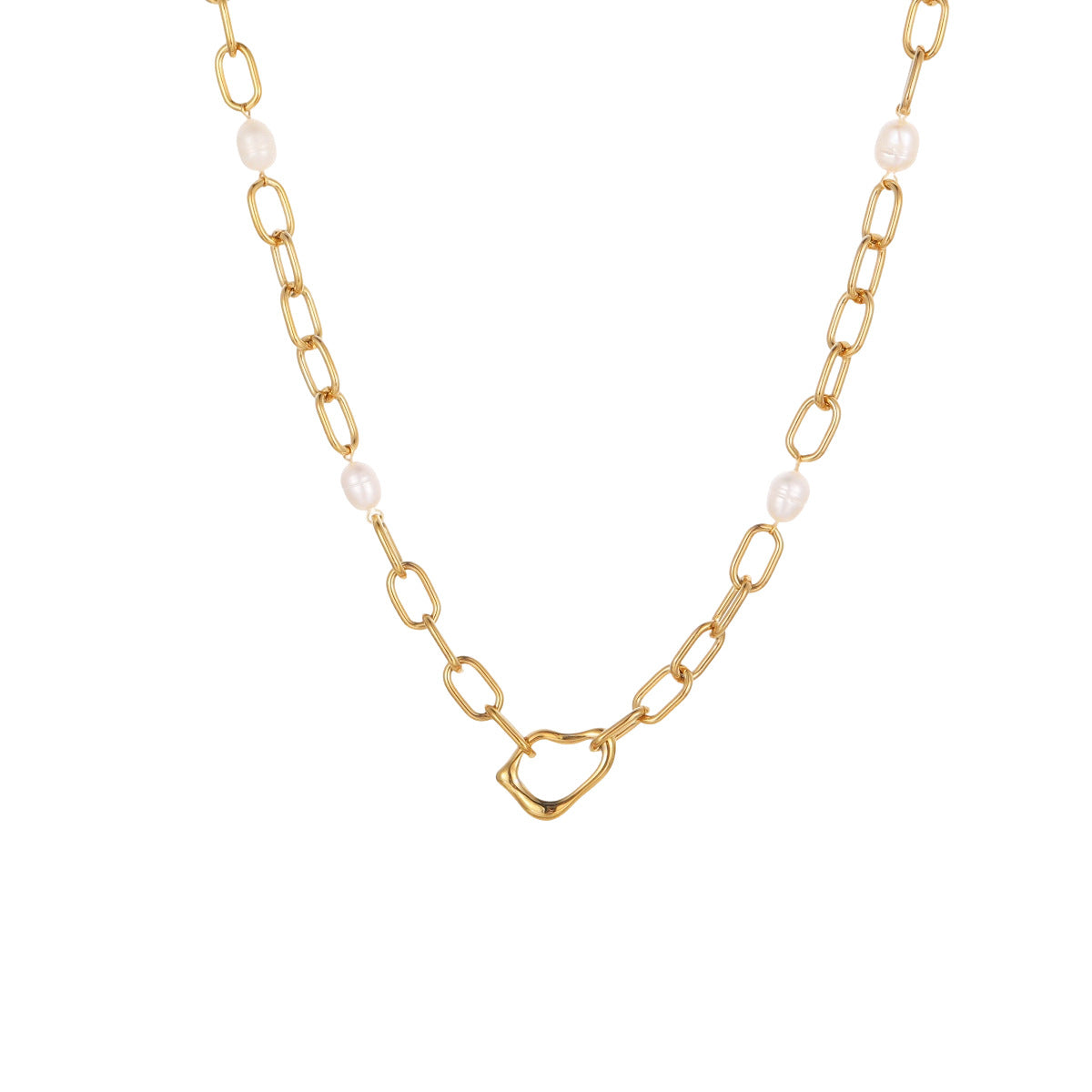 Wholesale Stainless steel mam-made pearl necklace and bracelet