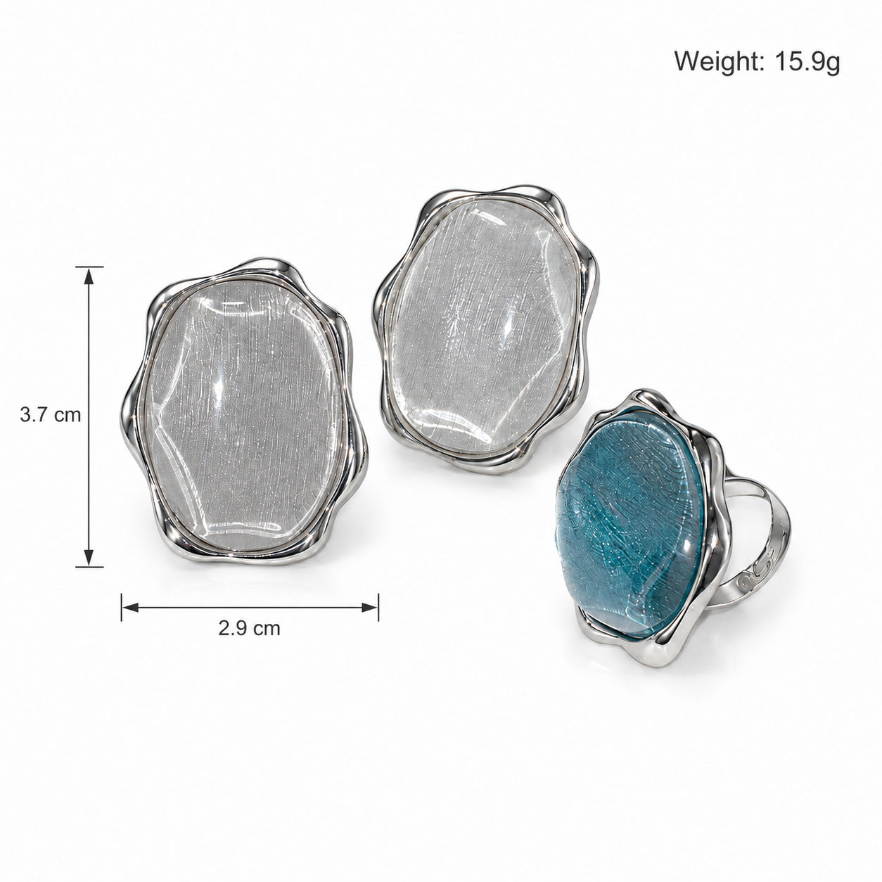 Wholesale Resin Geometric Ring With Water Ripple Cat Eye Finish Women S Fashion Jewelry Accessory