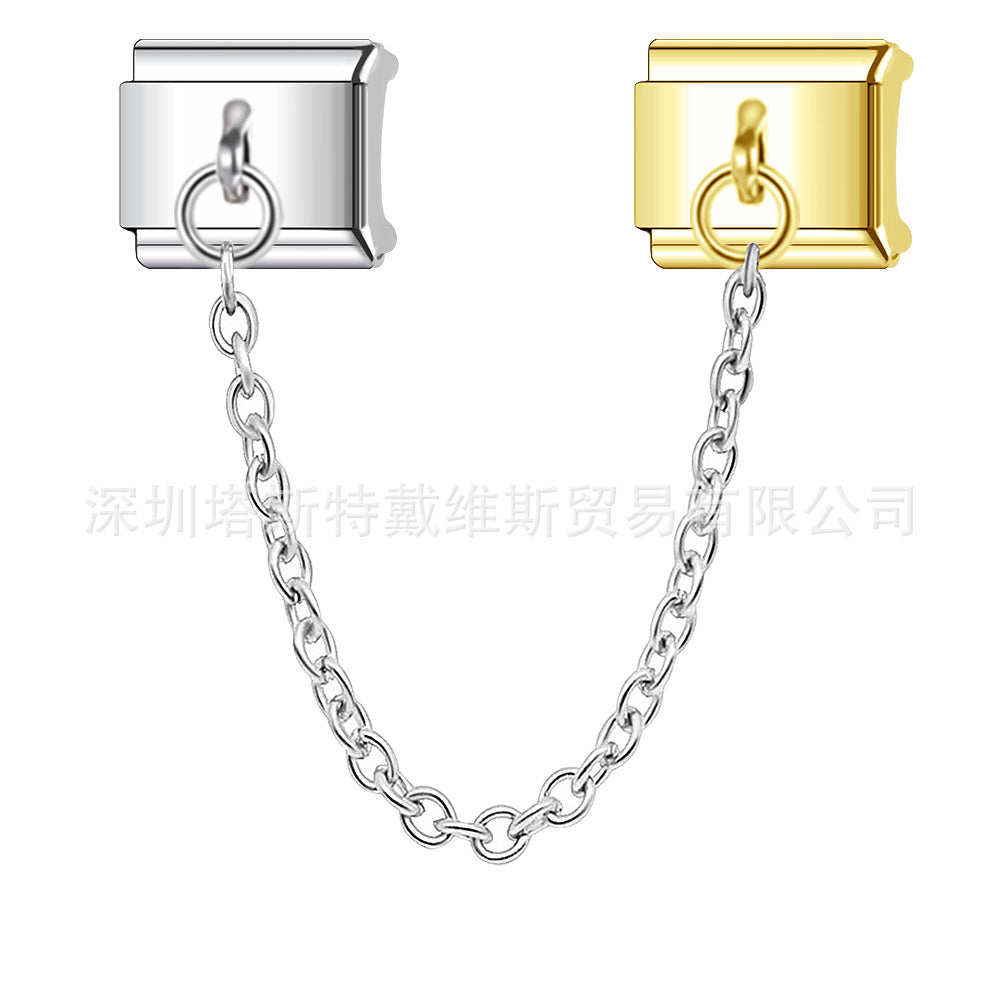 Wholesale 9mm Italian Charm Starter Bracelets DIY square Single Section Creative Stainless Steel Composable Bracelet
