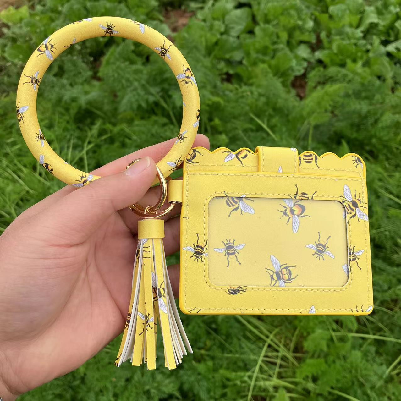 Wholesale Leopard Print PU Leather Tassel Keychain Wallet - Chic Fashion Accessory for Gift