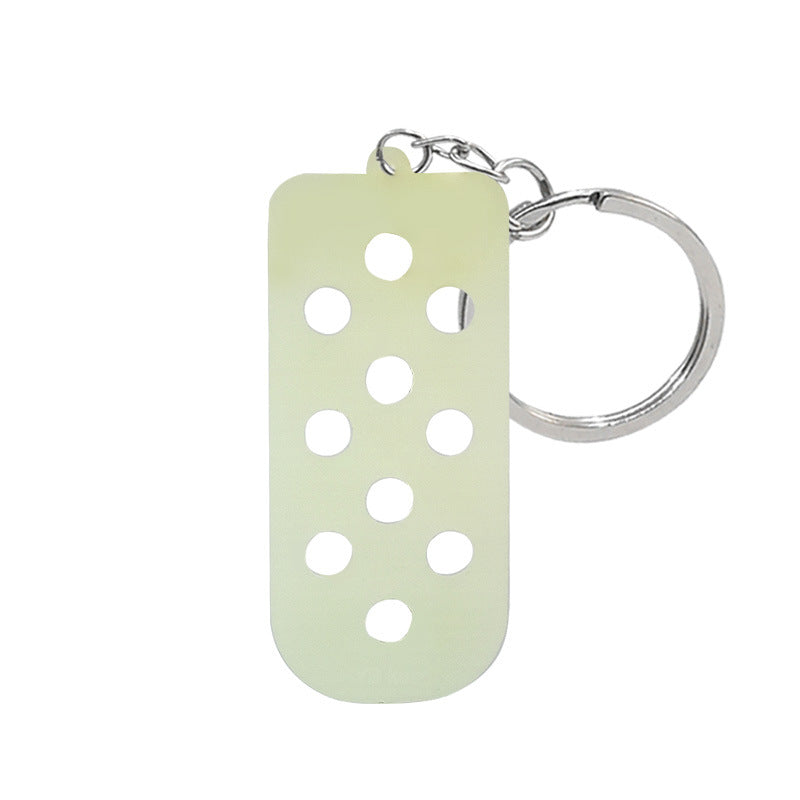 Wholesale 5pcs Luminous Fluorescent PVC Hole Keychains ACC-KC-KuaJi001